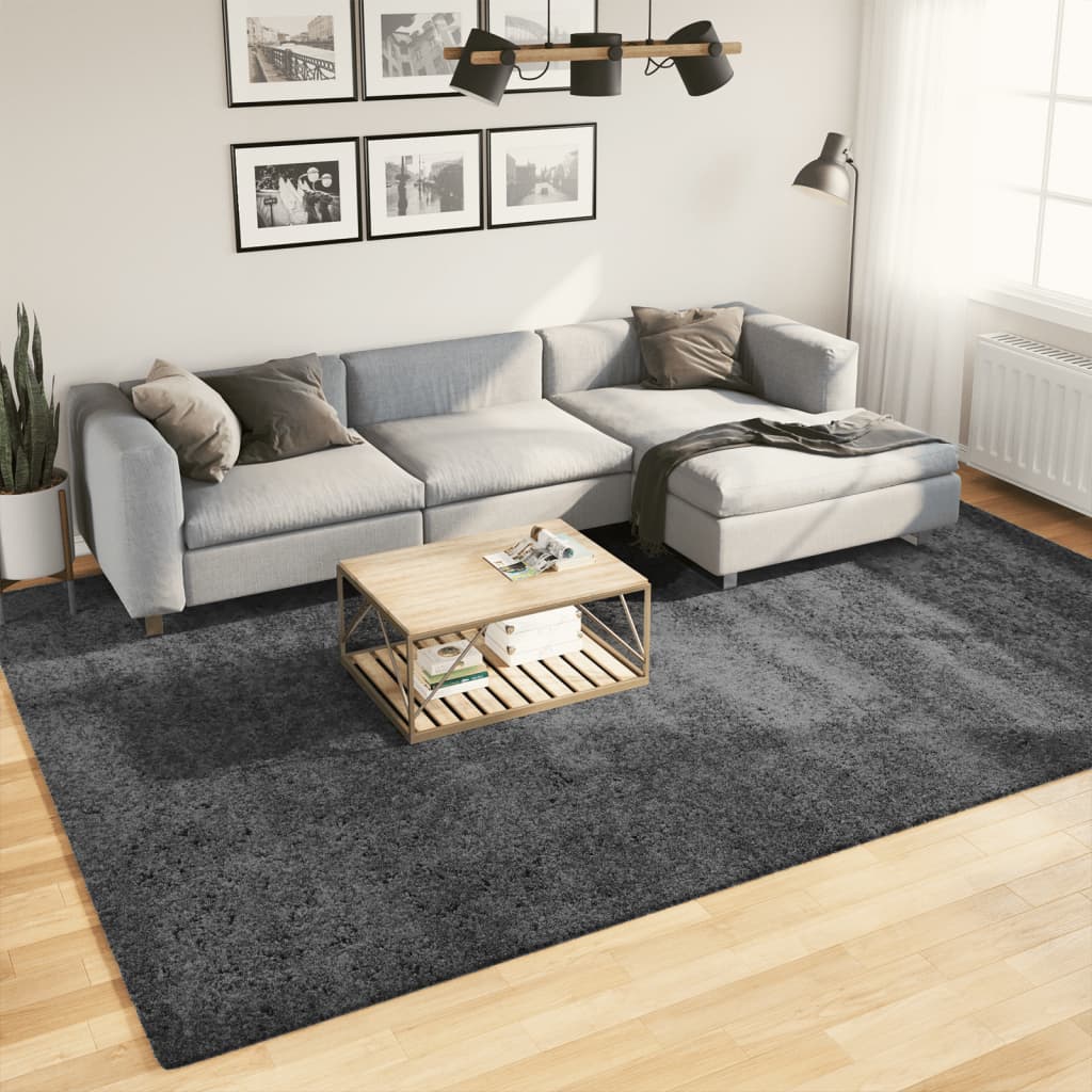 Teppich OVIEDO Kurzflor Anthrazit 120x120 cm