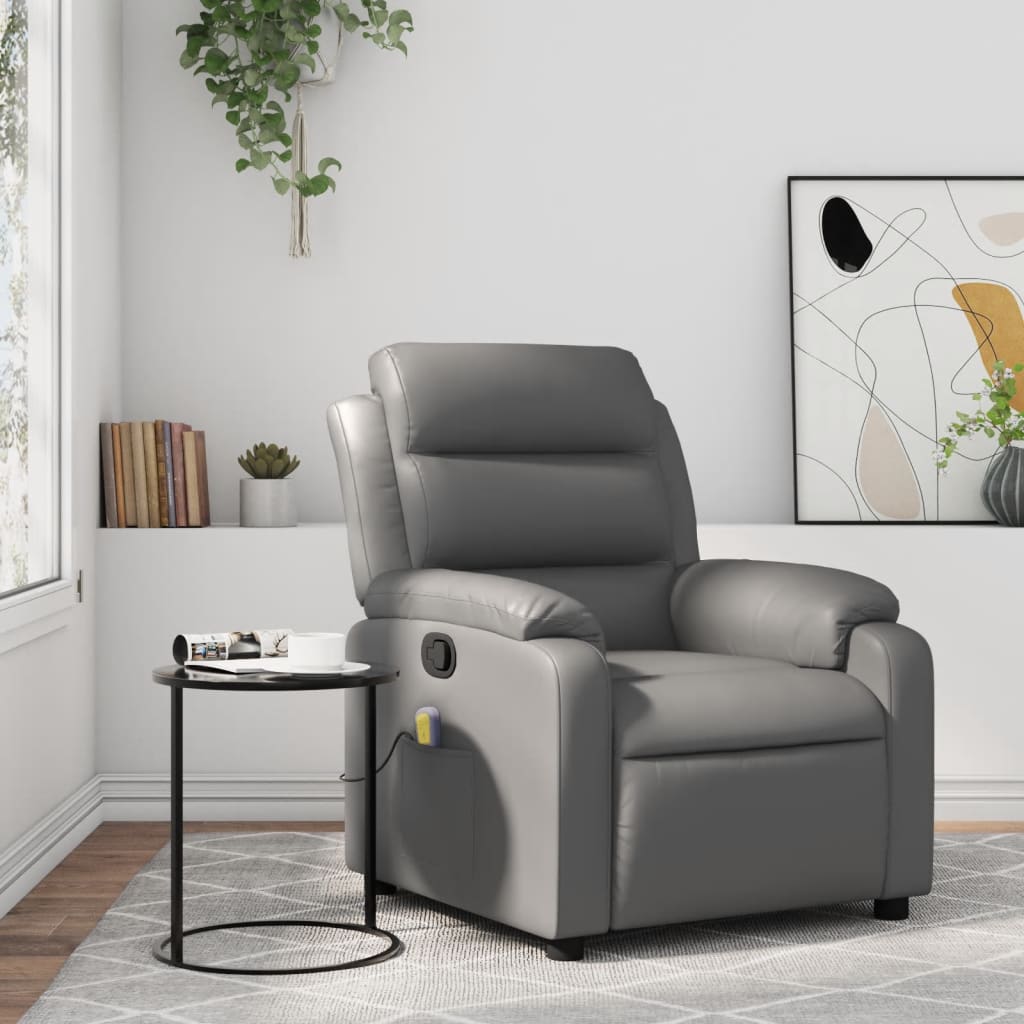 Massage-Relaxsessel, Kunstleder, Schwarz