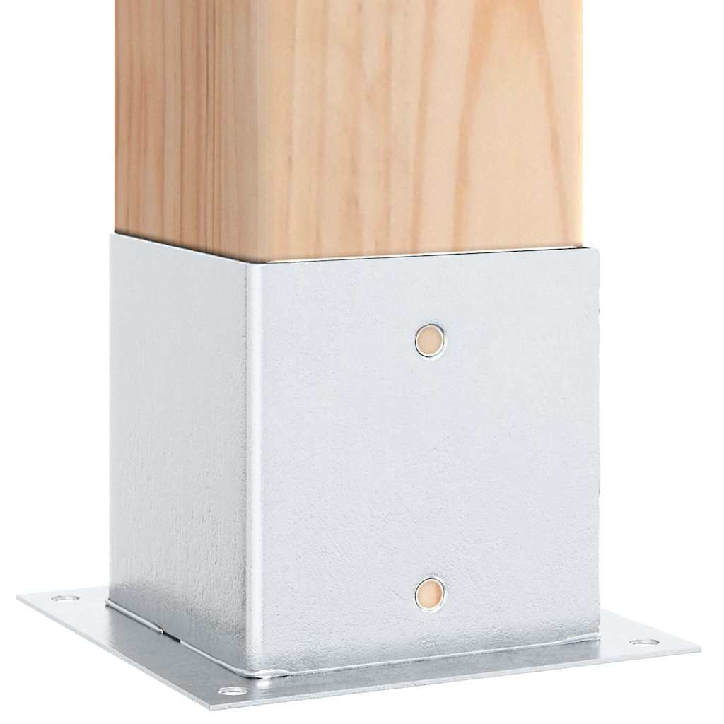 Pfostenträger Quadratisch 4Stk. Silber 46x46mm Verzinkter Stahl