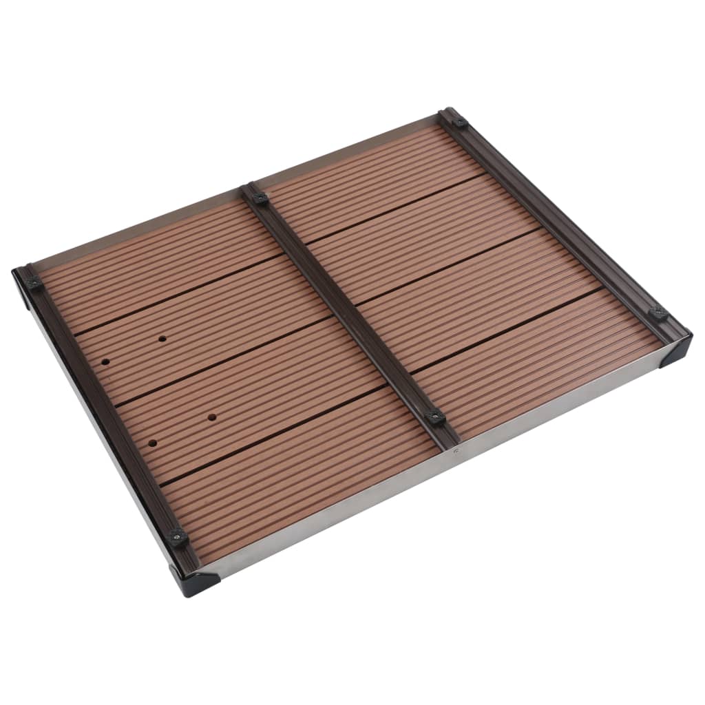 Garten-Duschwanne WPC Edelstahl 110 x 62 cm Braun