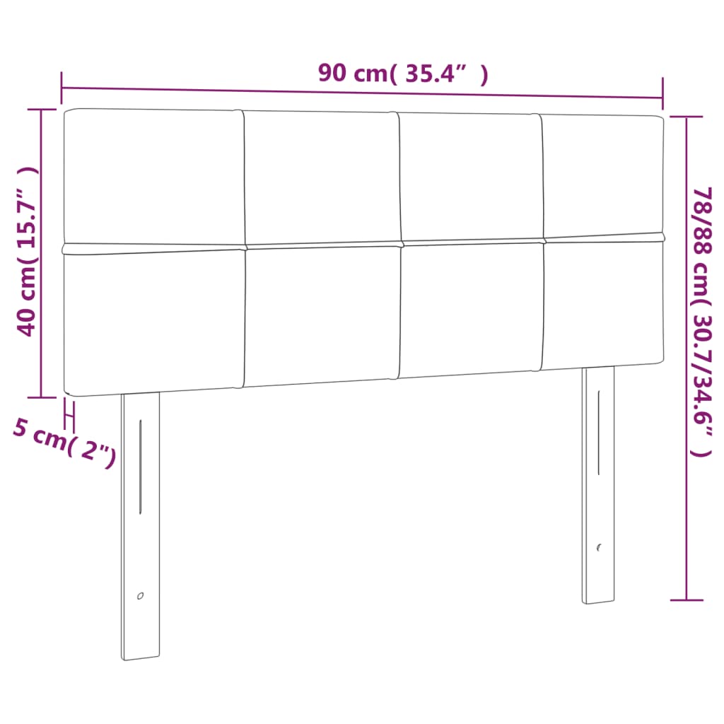 Kopfteil Hellgrau 80x5x118/128 cm Samt