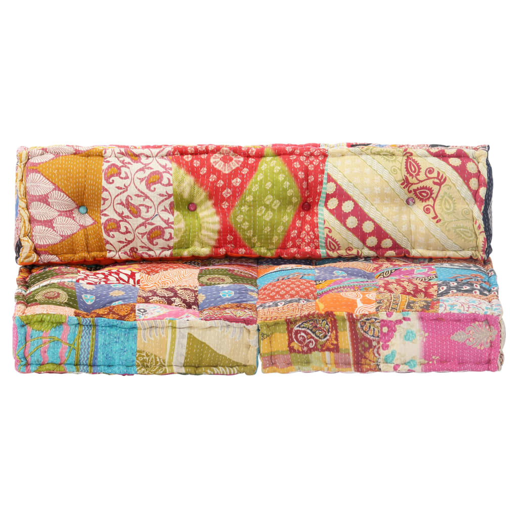 2-Sitzer Modularer Pouf Patchwork Stoff