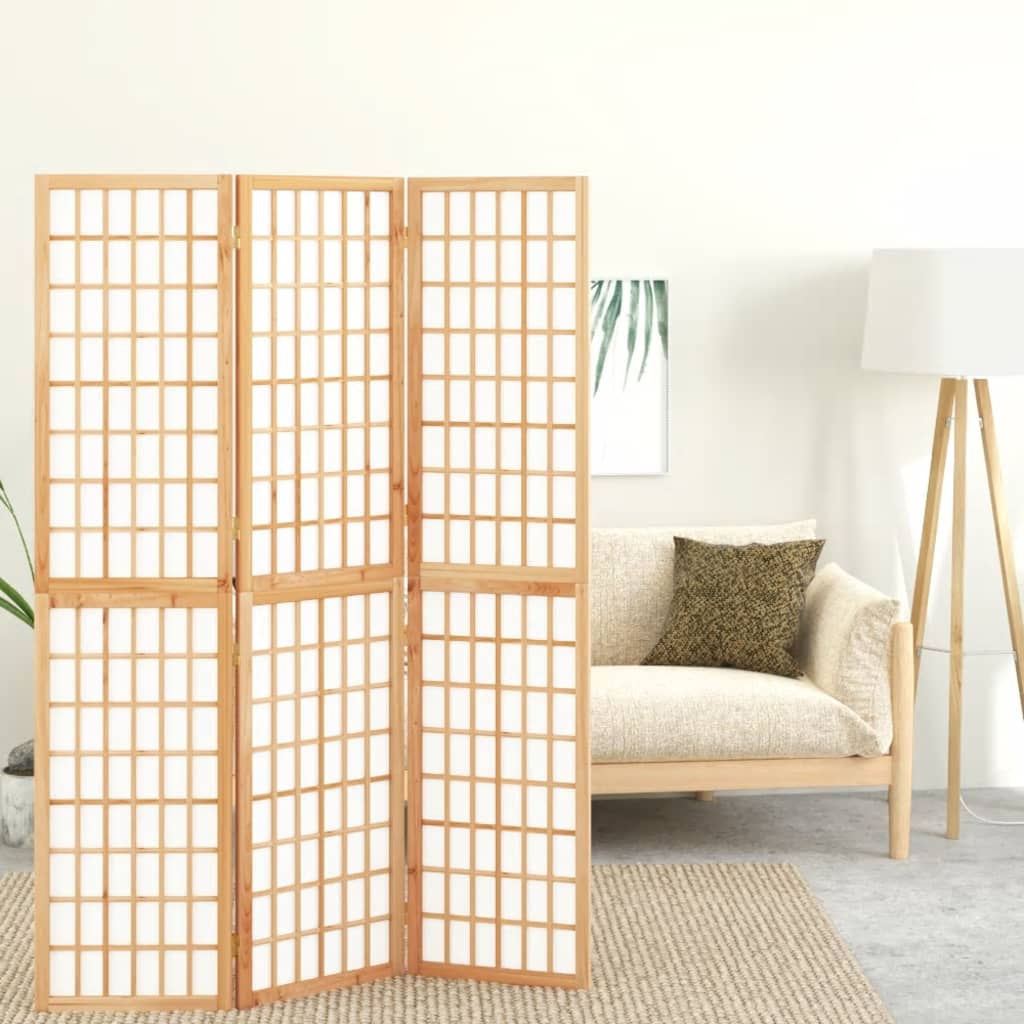3-tlg. Paravent Japanischer Stil Faltbar 120x170 cm Schwarz