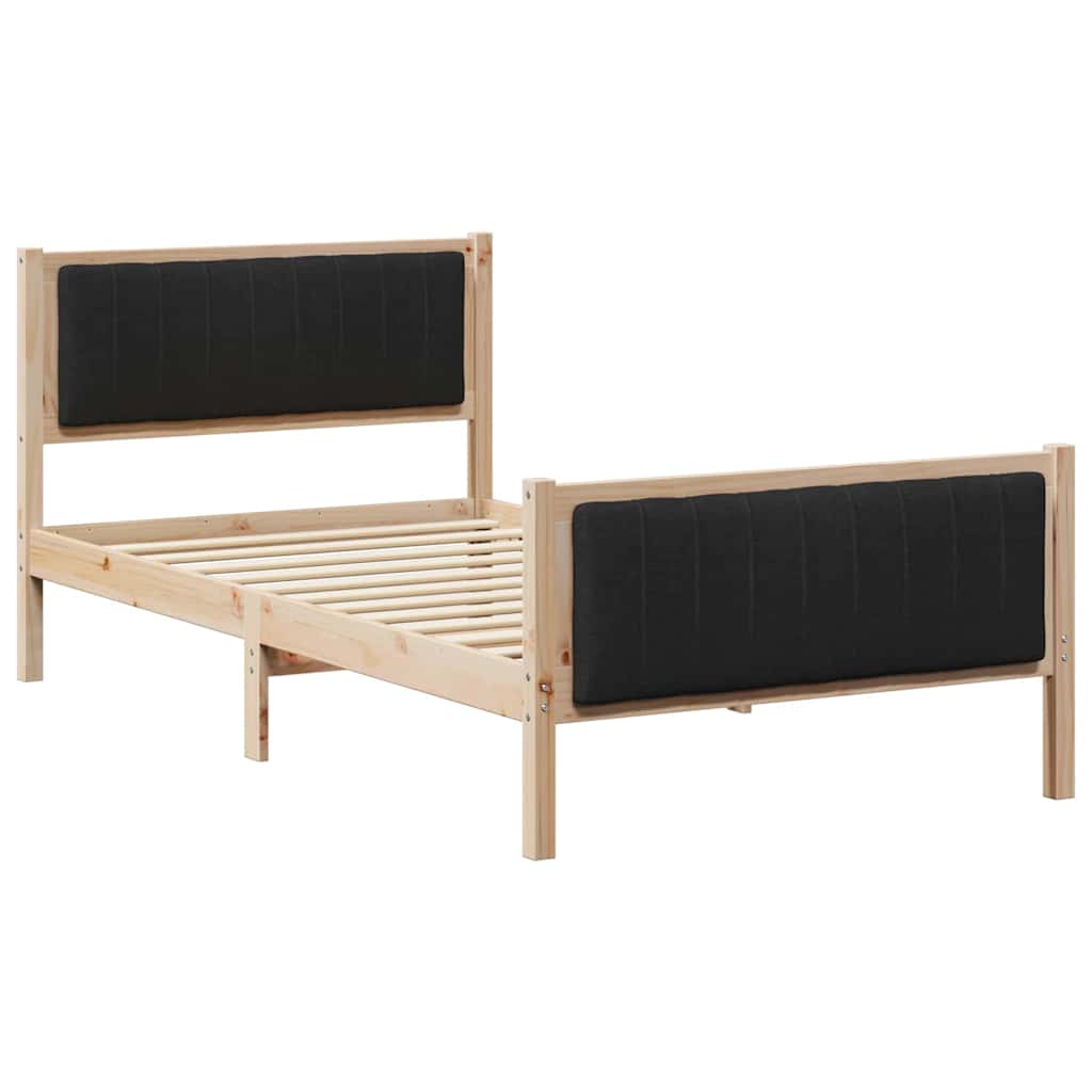 Bettgestell Braun und hellgrau 200 x 200 cm Massivholz Kiefer