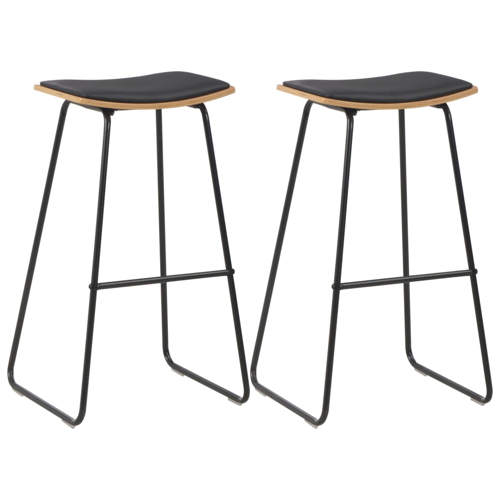 Barhocker 2 Stk. Schwarz Stahl