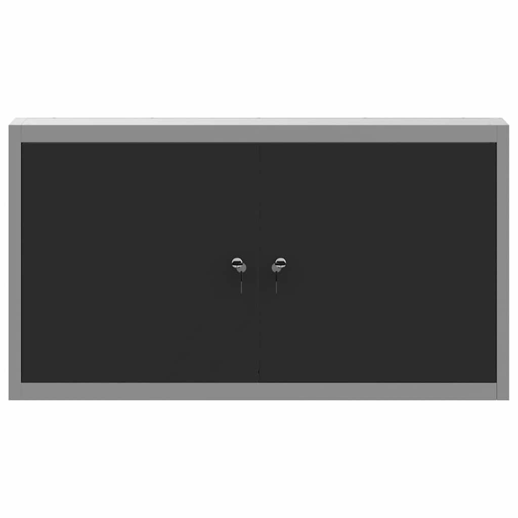 Werkzeugschrank mit Regal Schwarz und Grau 55 x 55 x 55 cm