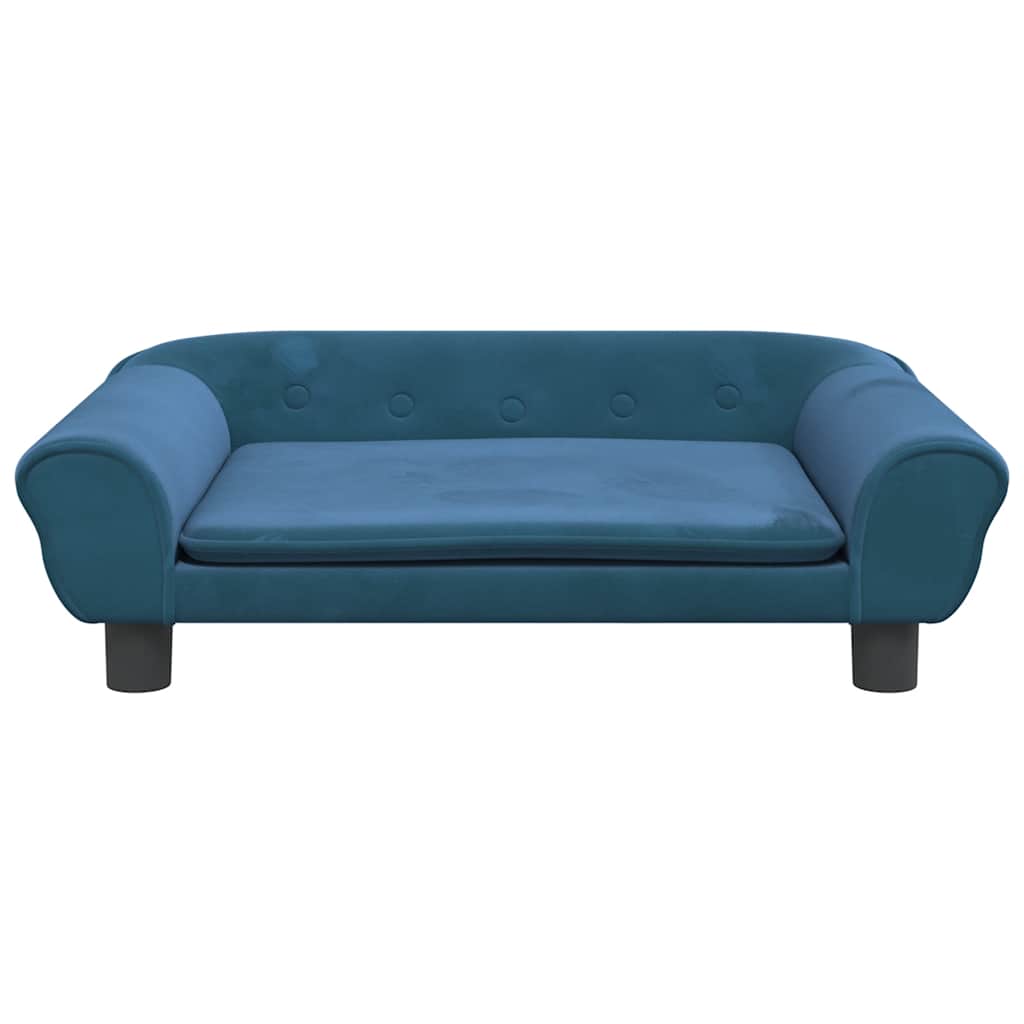 Kindersofa Blau 100x50x26 cm Samt