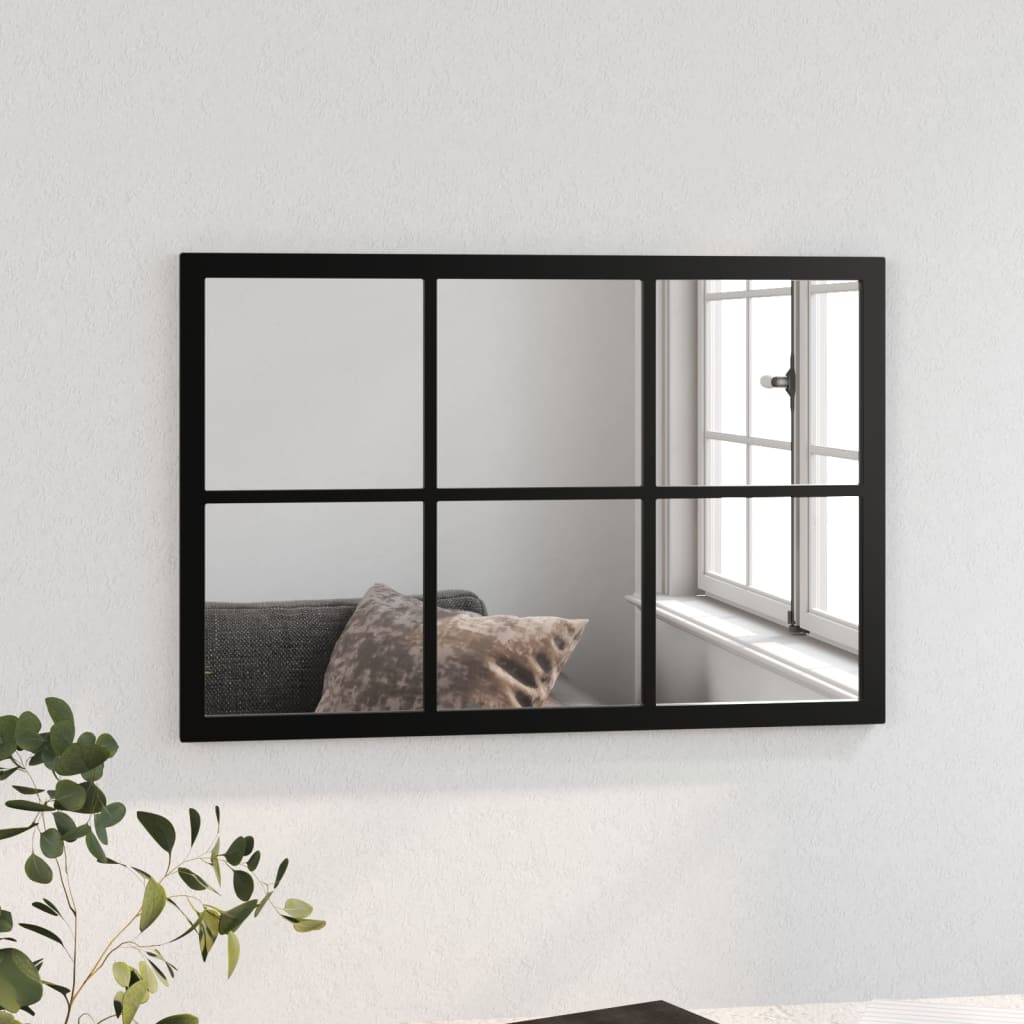 Wandspiegel Schwarz 60x40 cm Metall