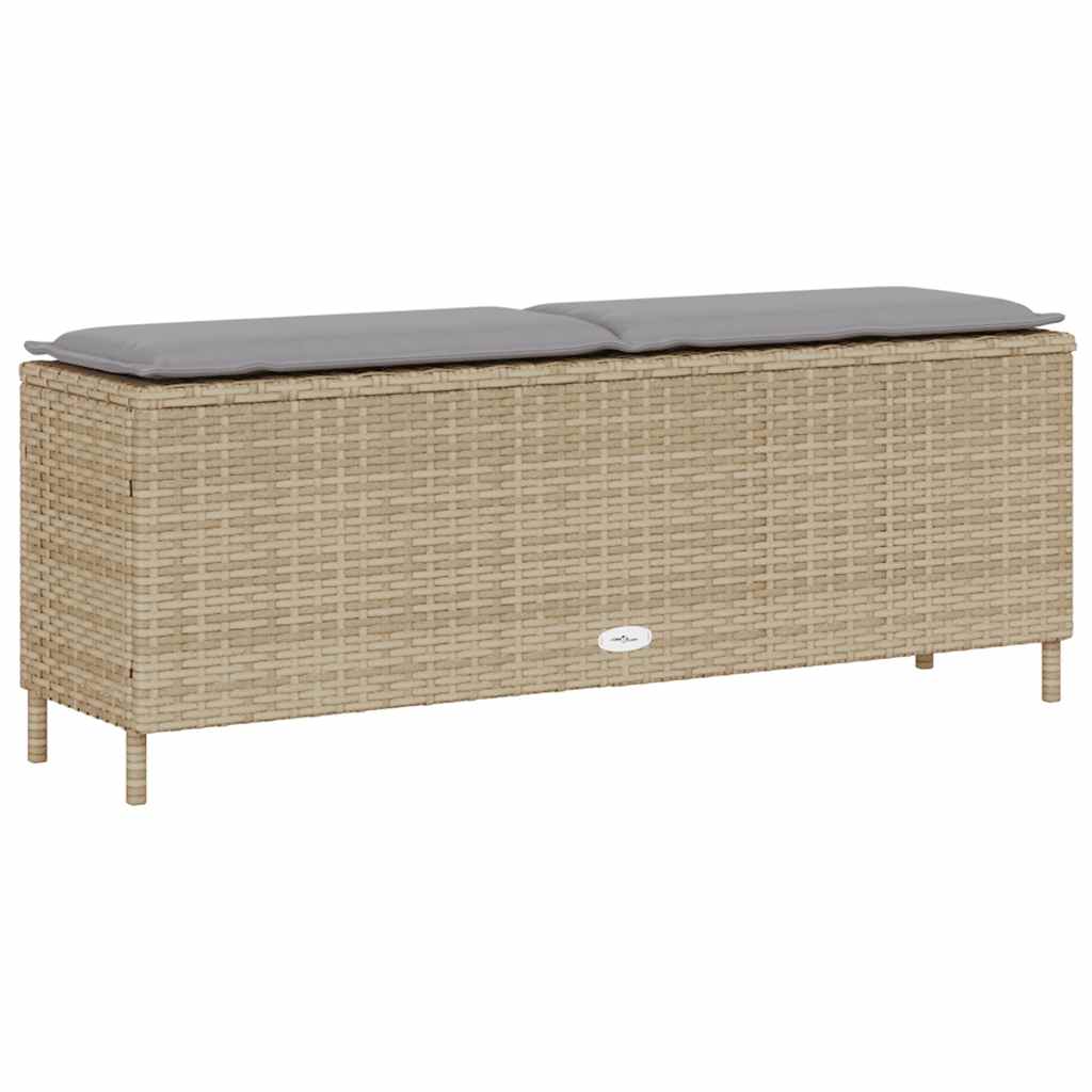 Gartenbank mit Kissen Schwarz 110x30x40,5 cm Poly Rattan