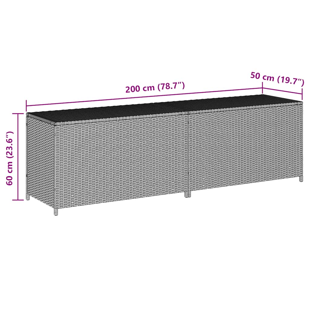 Gartentruhe Schwarz 283L Poly Rattan