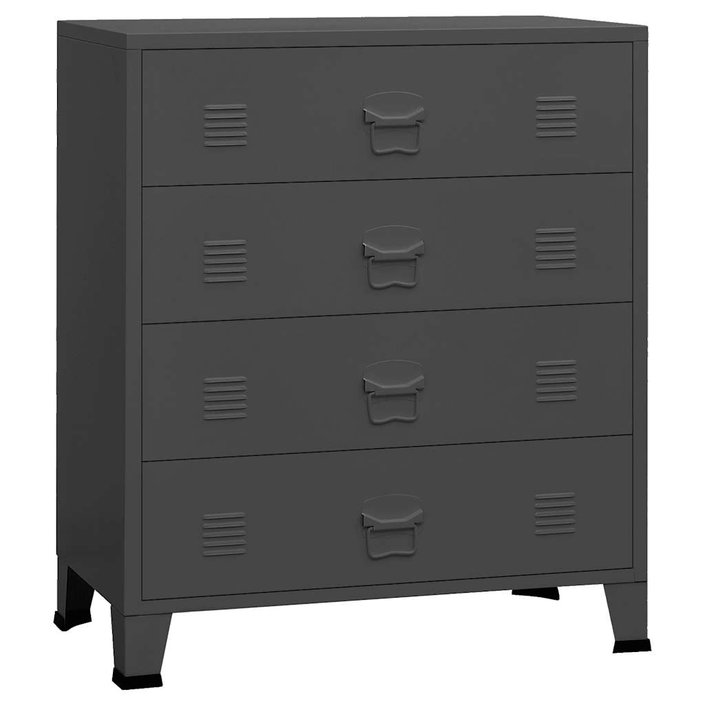 Schubladenschrank Metall Industrie-Stil 78 x 40 x 93 cm Schwarz