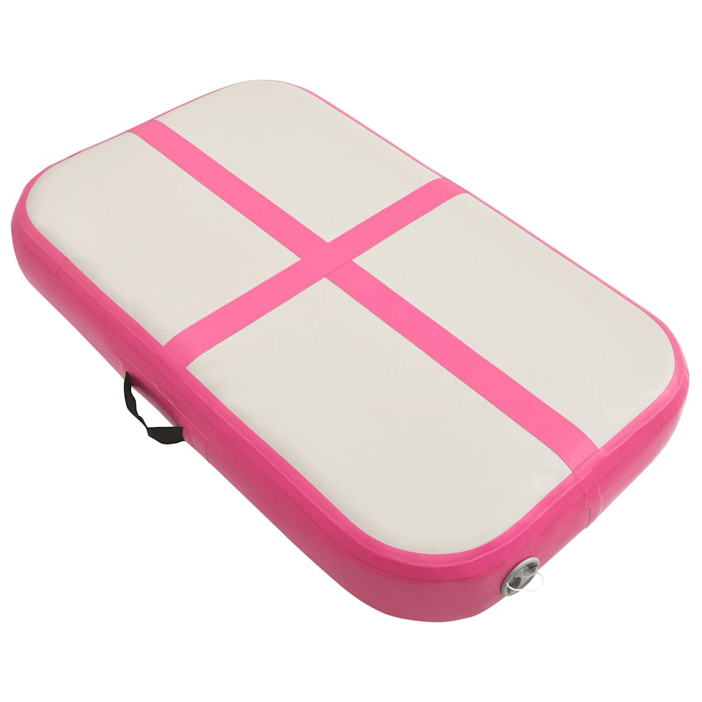 Aufblasbare Gymnastikmatte mit Pumpe 300×100×10 cm PVC Rosa