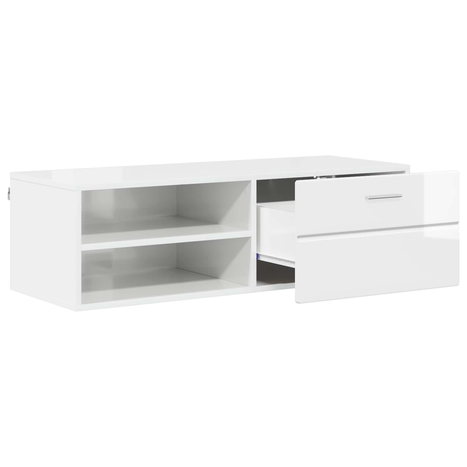Highboard mit Regal FLORIN Weiß 60 x 35 x 182 cm Holzwerkstoff