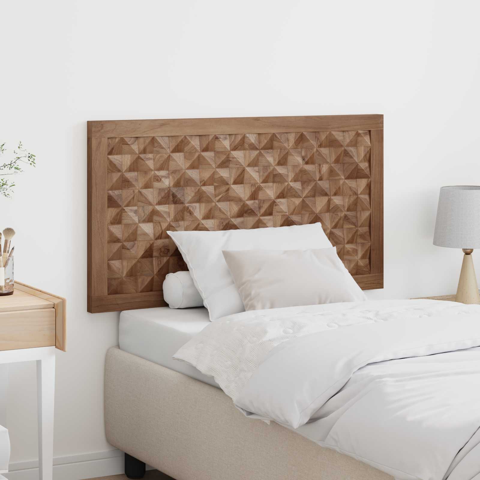 Bettkopfteil Natur Massivholz Teak