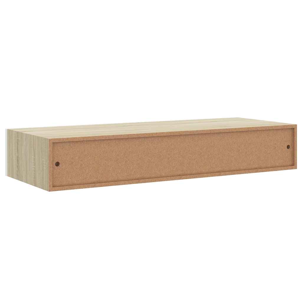 Wandregal mit Schublade Weiß 40x23,5x10 cm MDF