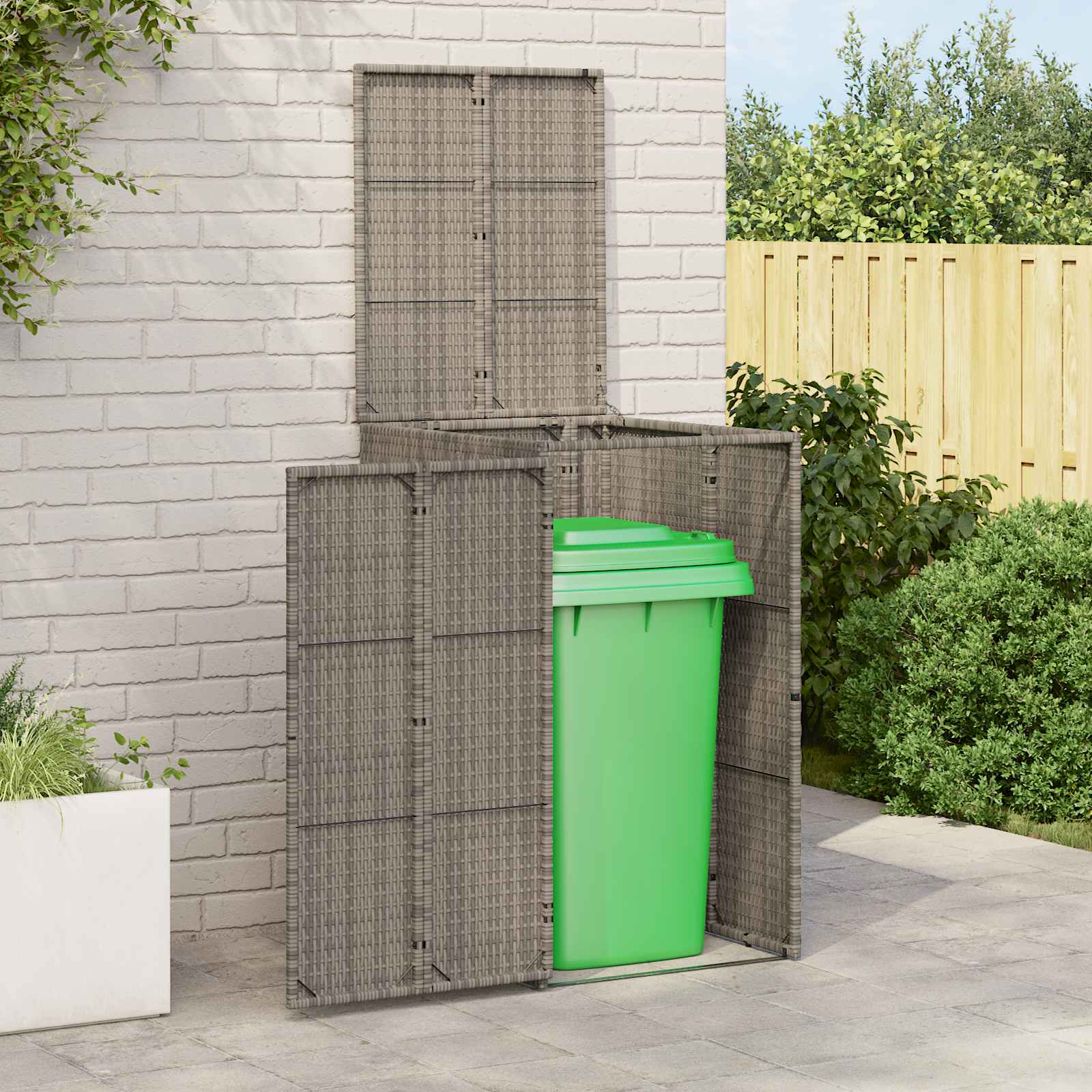 Mülltonnenbox Schwarz 65 x 80 x 115 cm Polyethylen