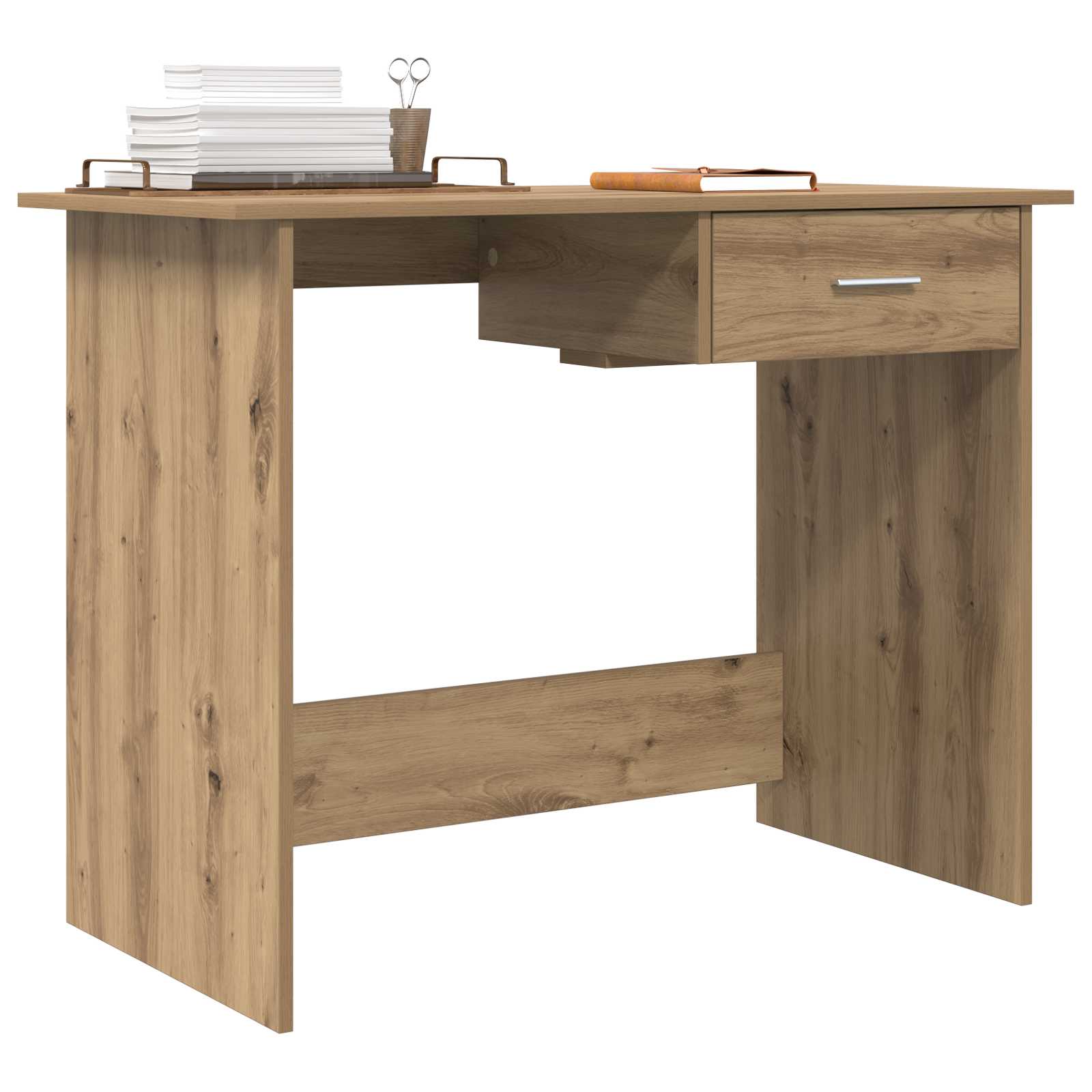 Schreibtisch Weiß 100x50x76 cm Holzwerkstoff