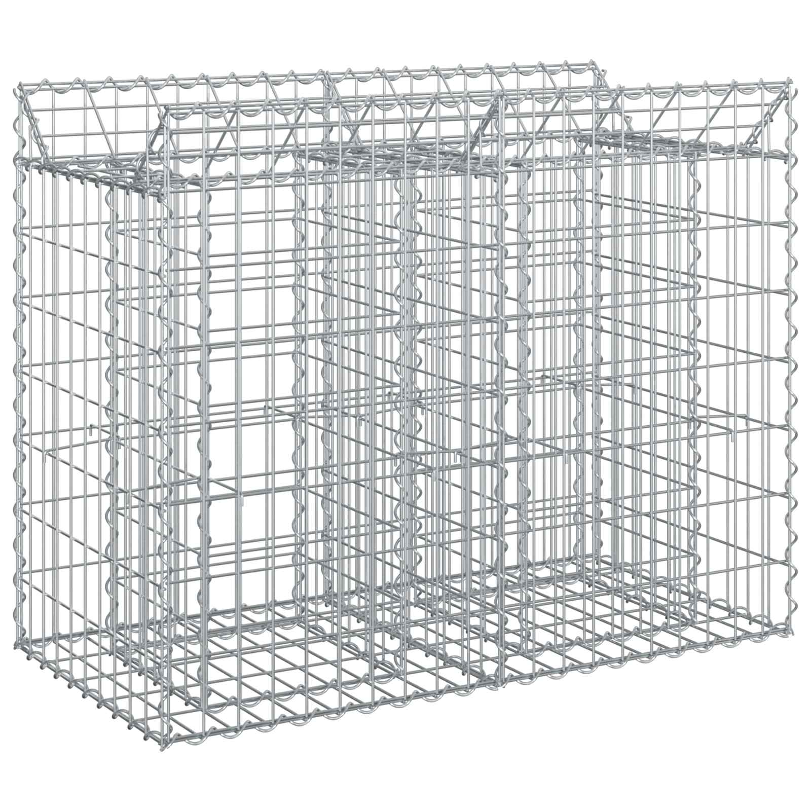 Gabionen-Hochbeet 2 pcs Silber