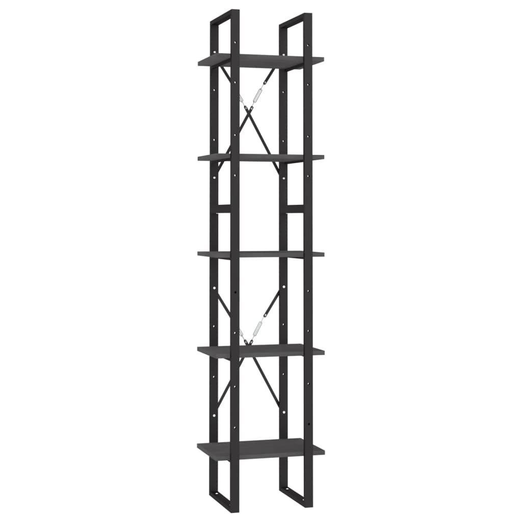 Bücherregal 5 Fächer 40x30x175 cm Massivholz Kiefer