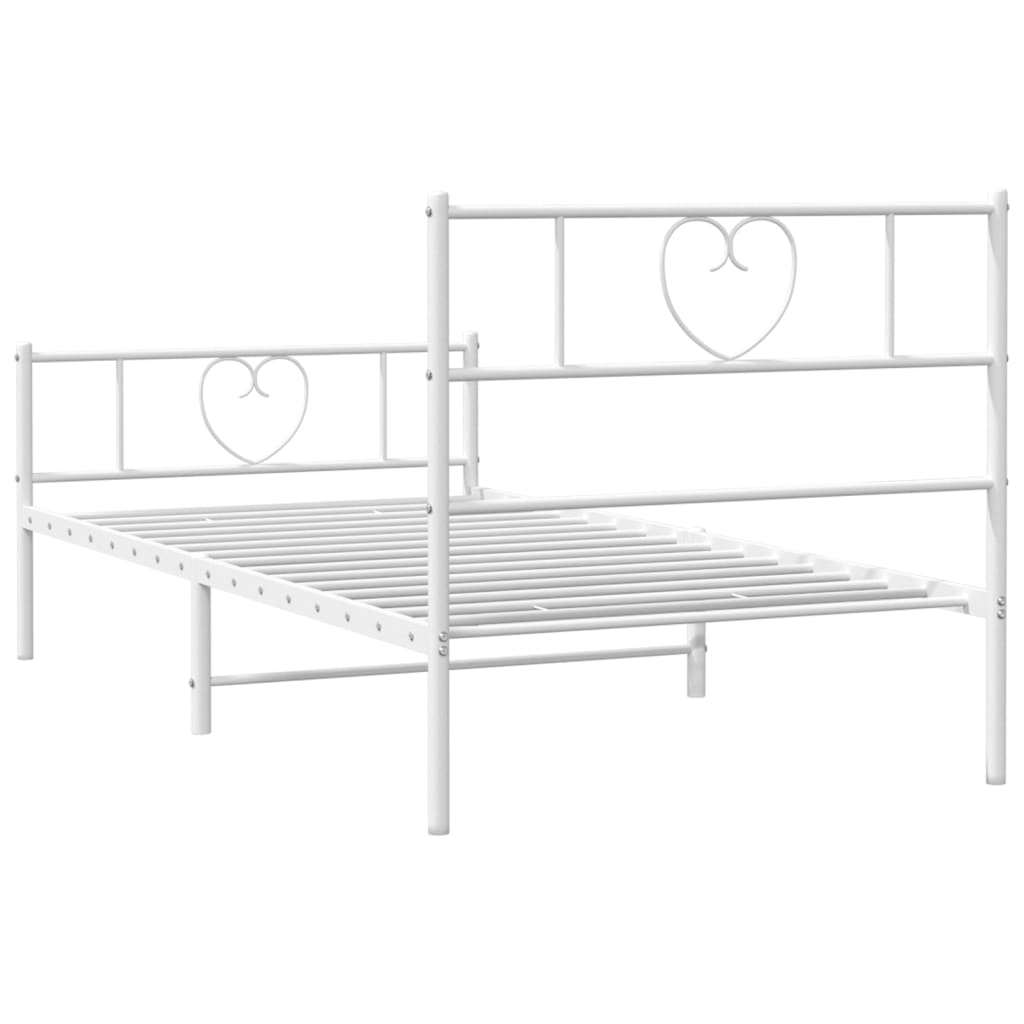 Bettgestell mit Kopfteil Metall Schwarz 100x190 cm