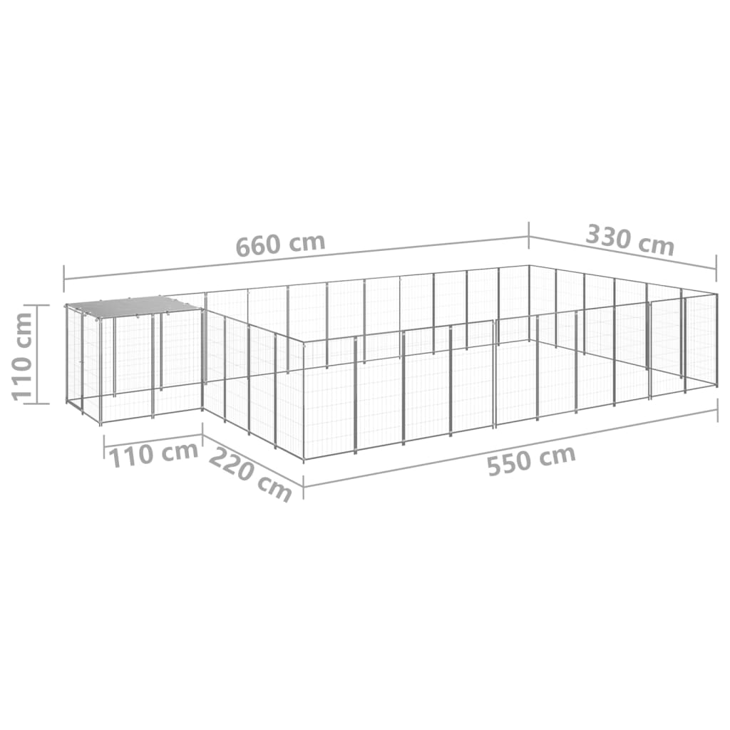 Hundezwinger Schwarz 4,84 m² Stahl