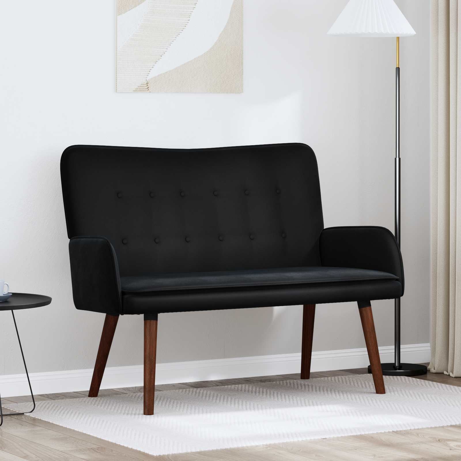 2-Sitzer Sofa Hellgrau 115 x 61 x 87 cm Samt (V)