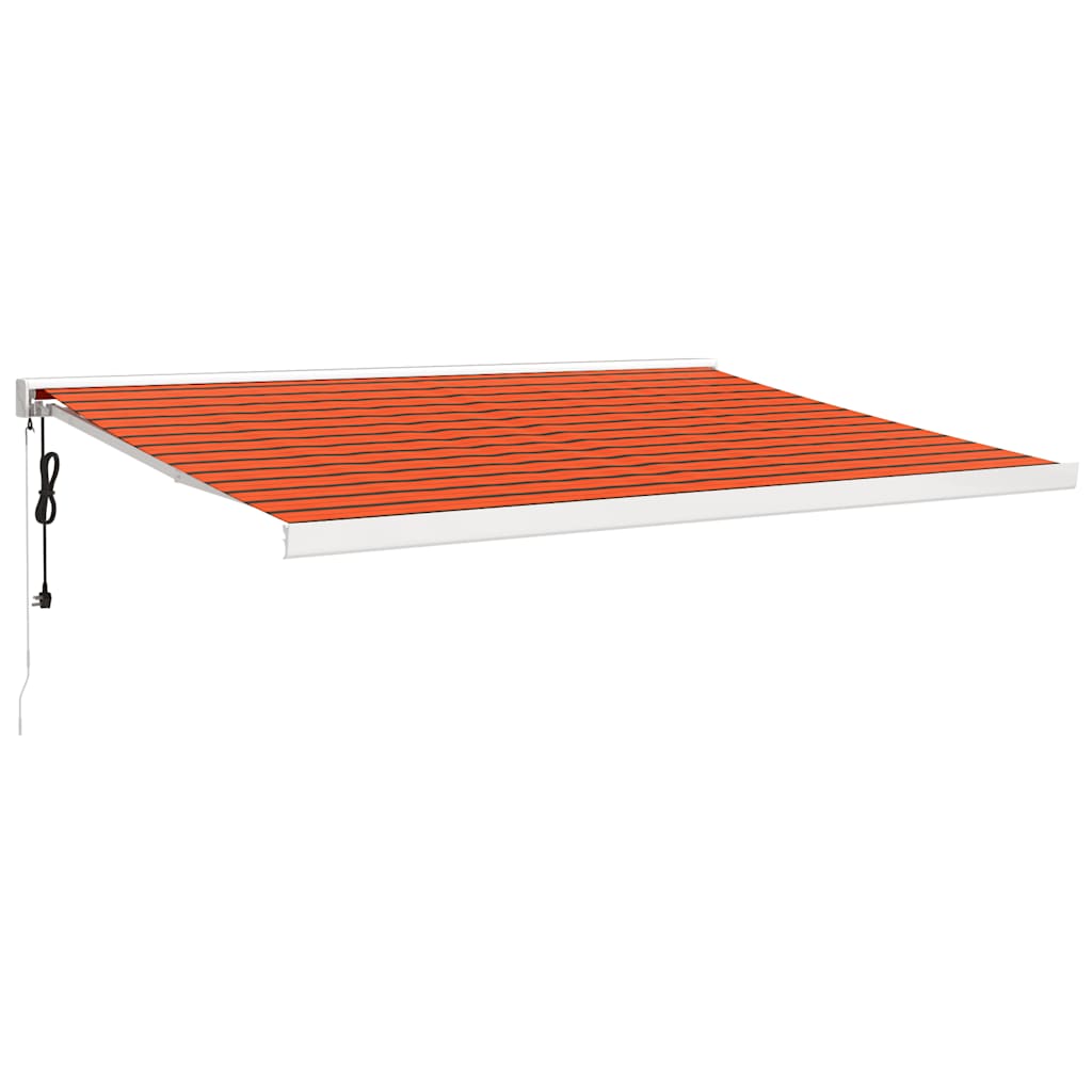 Markise Einziehbar Blau und Weiß 4x3 m Stoff und Aluminium