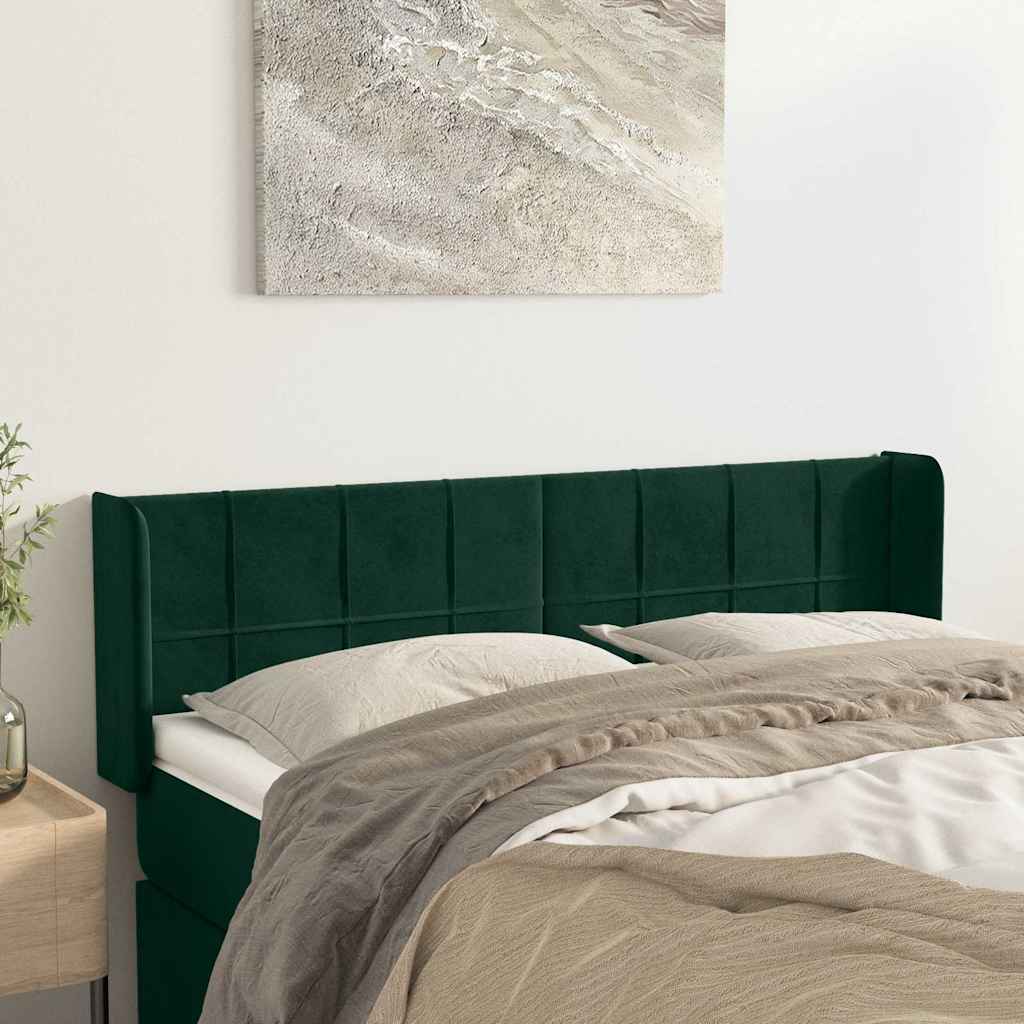 Kopfteil mit Ohren Dunkelblau 93x16x78/88 cm Samt