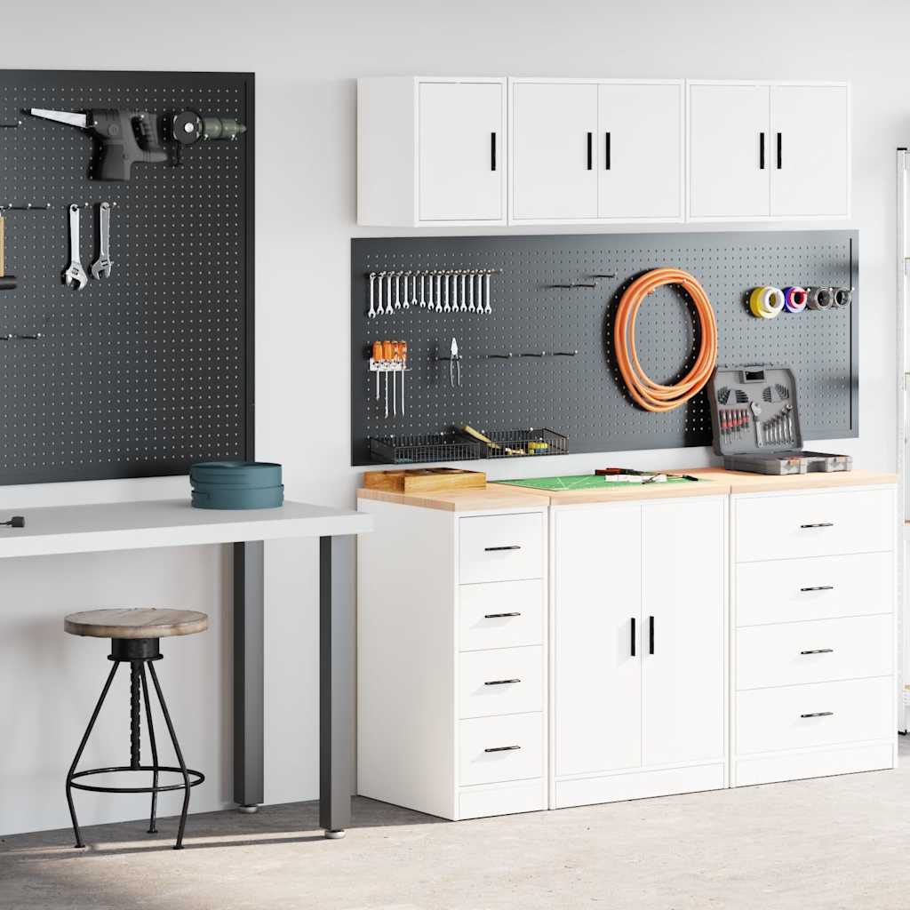 Garagenschränke 2 Stk. Schwarz Holzwerkstoff