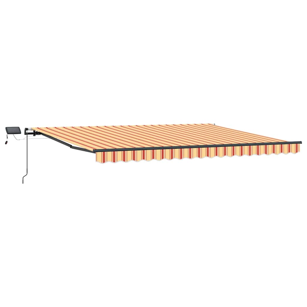 Markise Manuell Einziehbar mit LED 300x250 cm Blau und Weiß