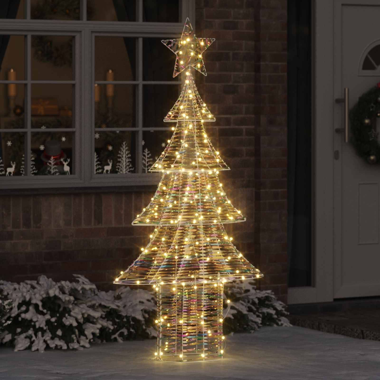 Weihnachtsbaum mit 120 LEDs Warmweiß 120,5 cm PET
