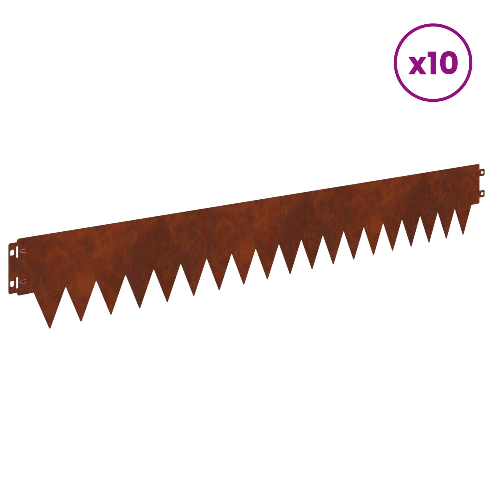 Raseneinfassung 10 pcs Länge Höhe 103 x 15 cm Stahl Schwarz