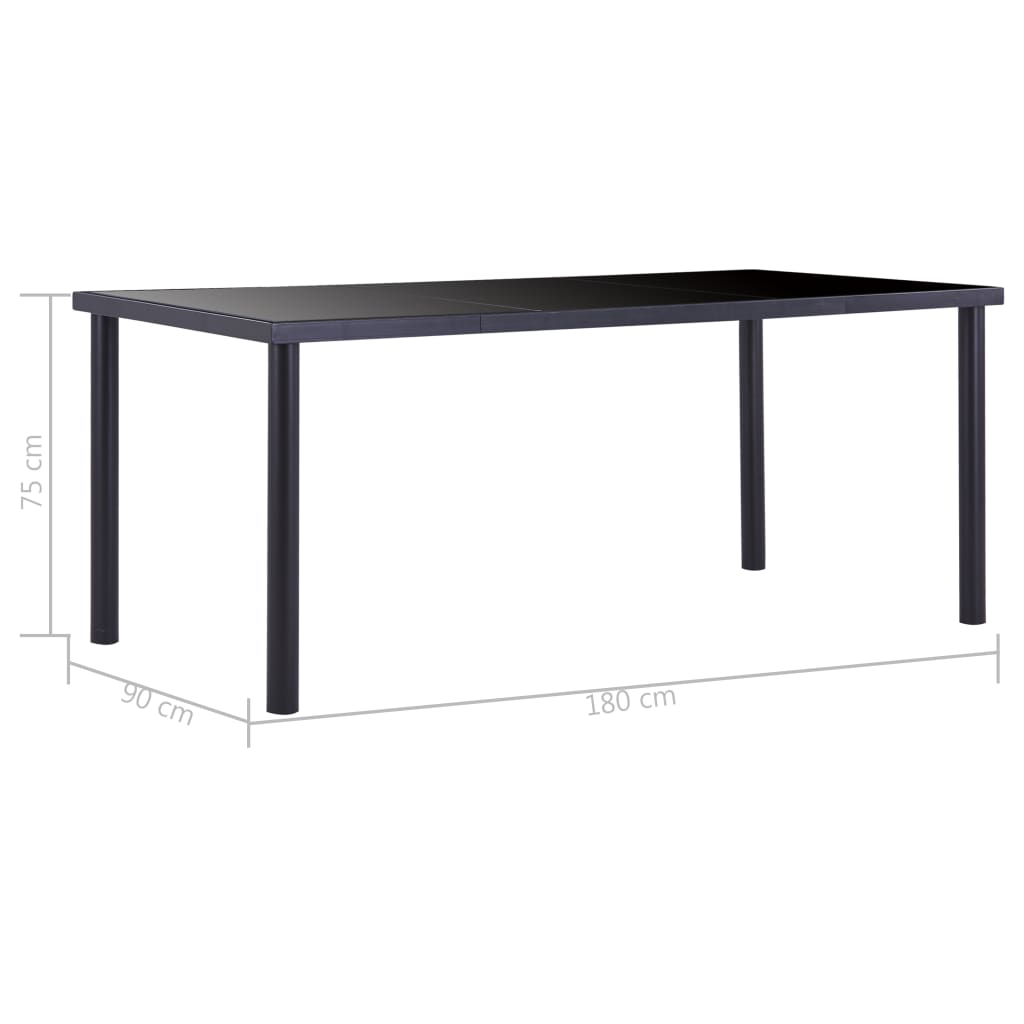 Esstisch Schwarz 120 x 60 x 75 cm Hartglas