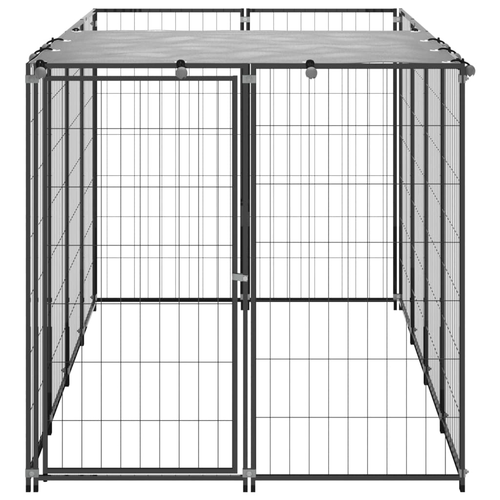 Hundezwinger 110x110x110 cm Stahl Schwarz