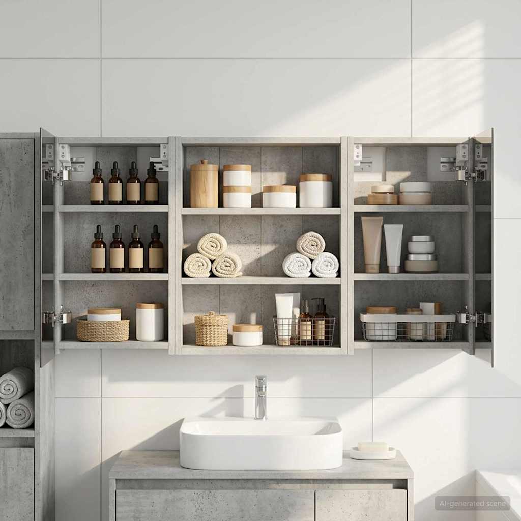 Badezimmerschrank-Set 3 pcs 80 x 10,5 x 50 cm Holzwerkstoff