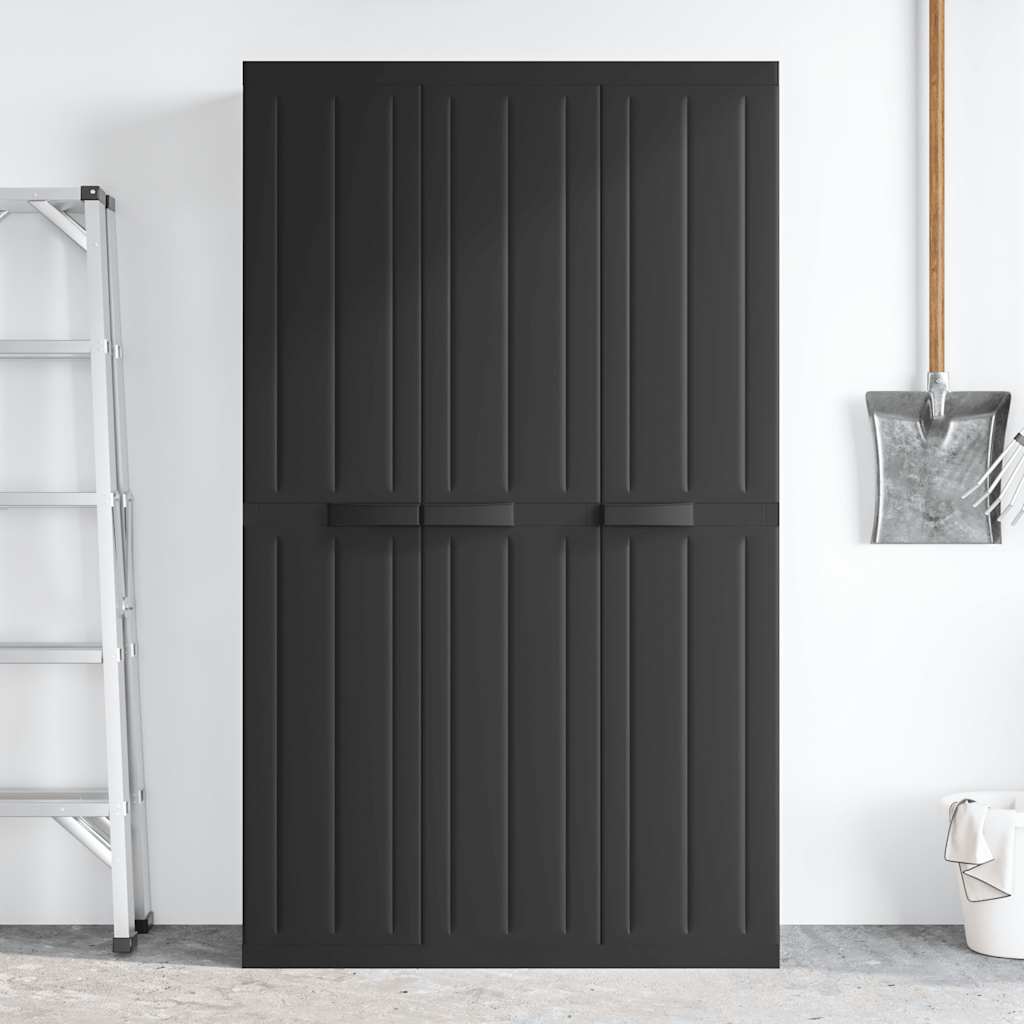 Gartenschrank Grau und Schwarz 65x37x85 cm PP