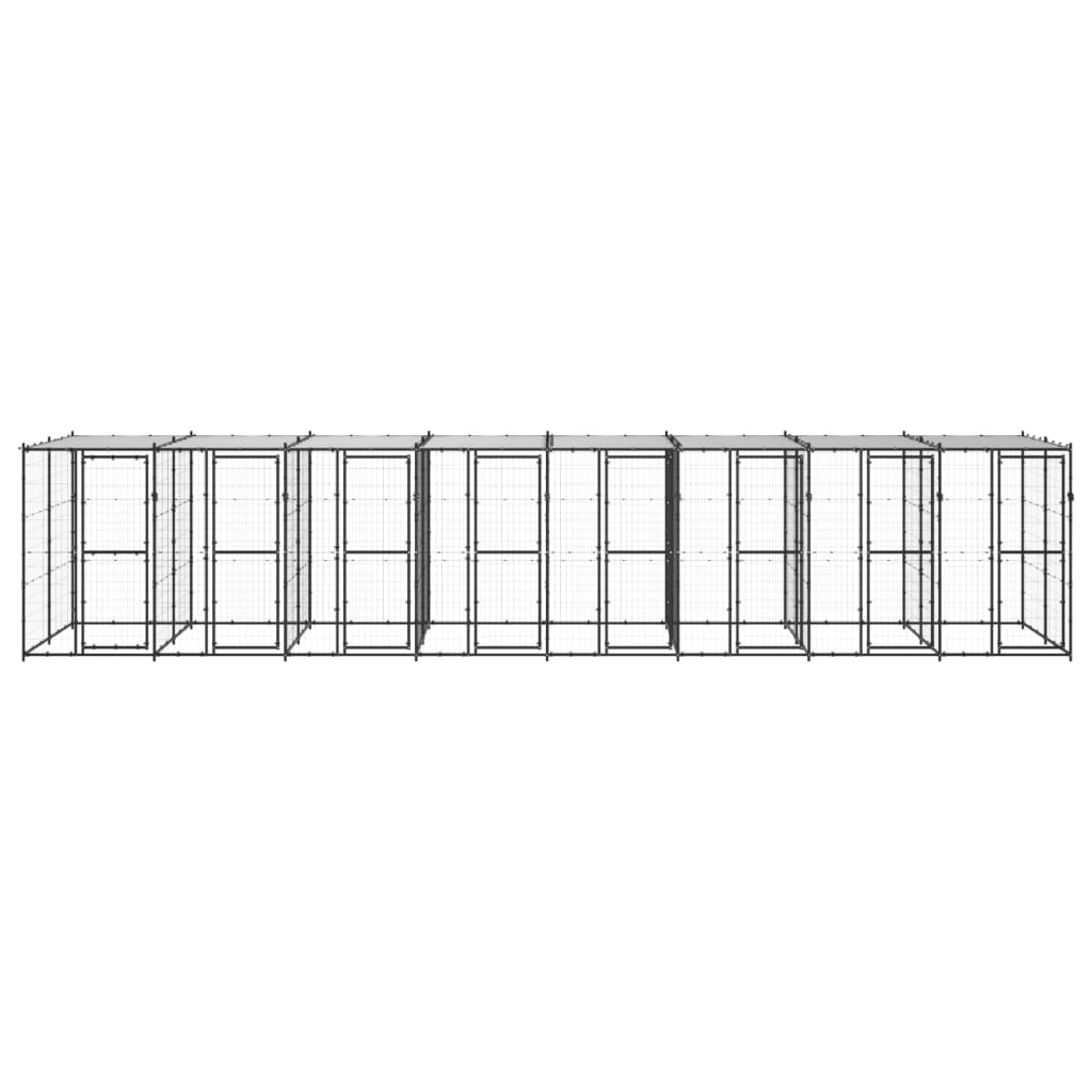 Outdoor-Hundezwinger Stahl mit Überdachung 110x220x180 cm