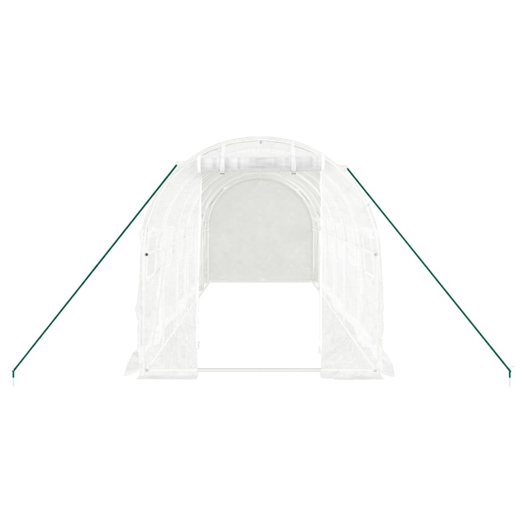 Gewächshaus mit Stahlrahmen Weiß 8 m² 4x2x2 m