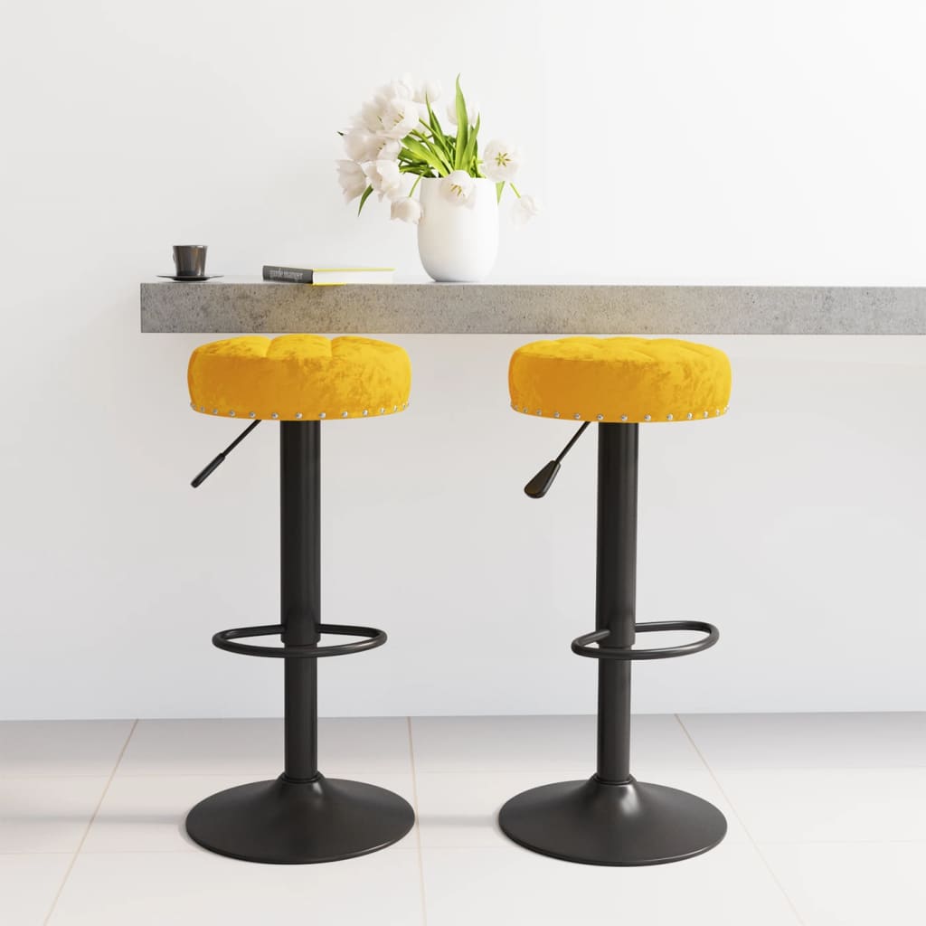 Barhocker 2 Stk. Creme Samt