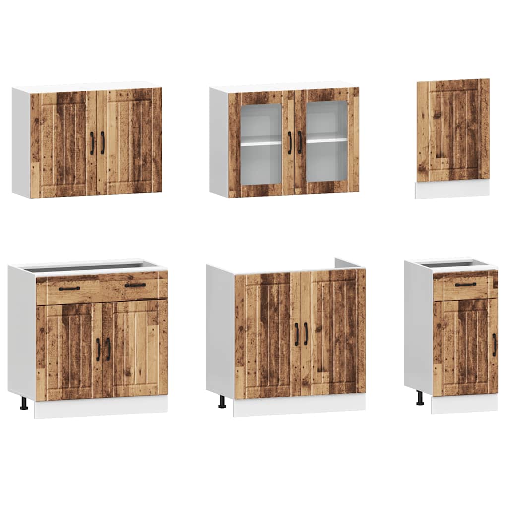 7-tlg. Küchenschrank-Set Kalmar Weiß Holzwerkstoff