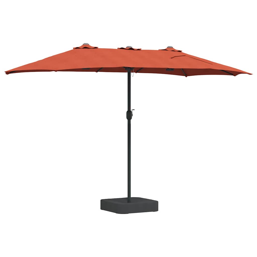 Garten-Sonnenschirm Sand 385 x 209 x 244 cm Polyester und Stahl