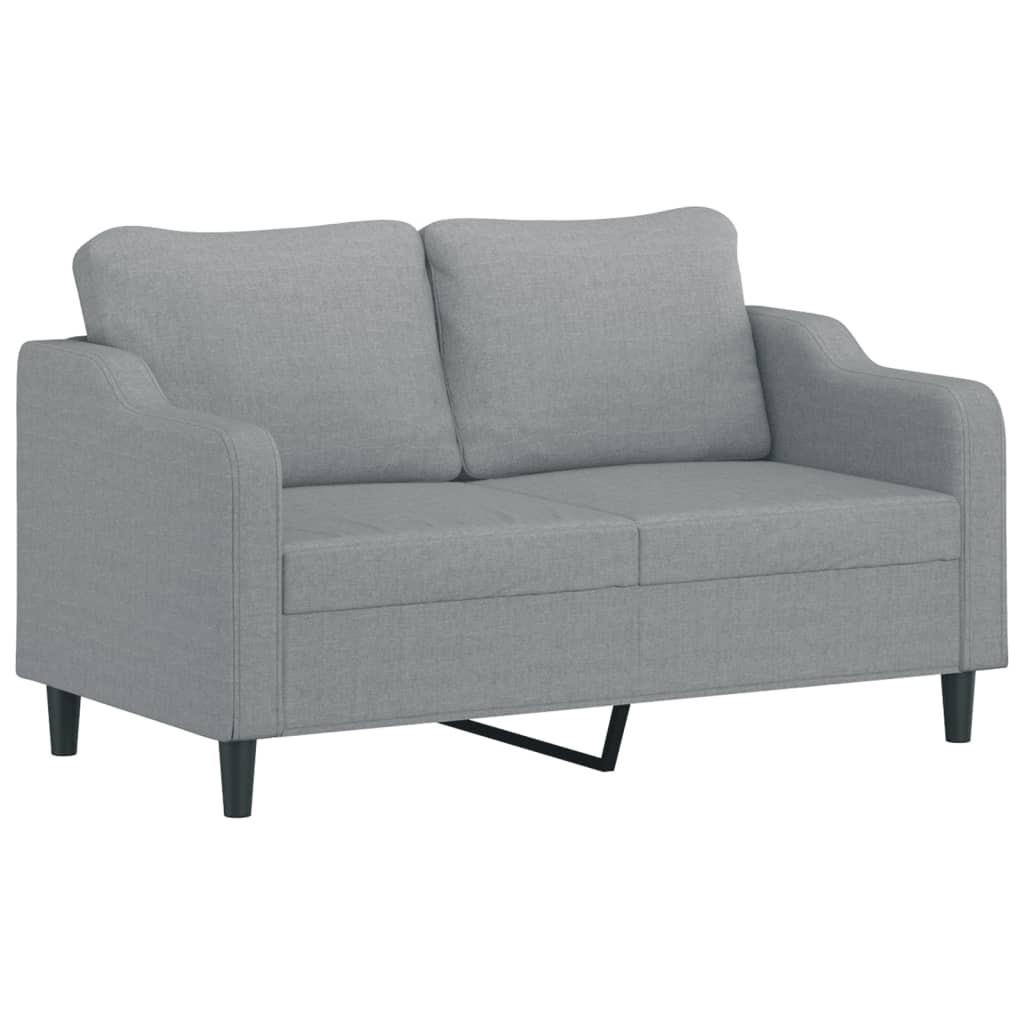 3-tlg. Sofagarnitur mit Kissen Creme Stoff