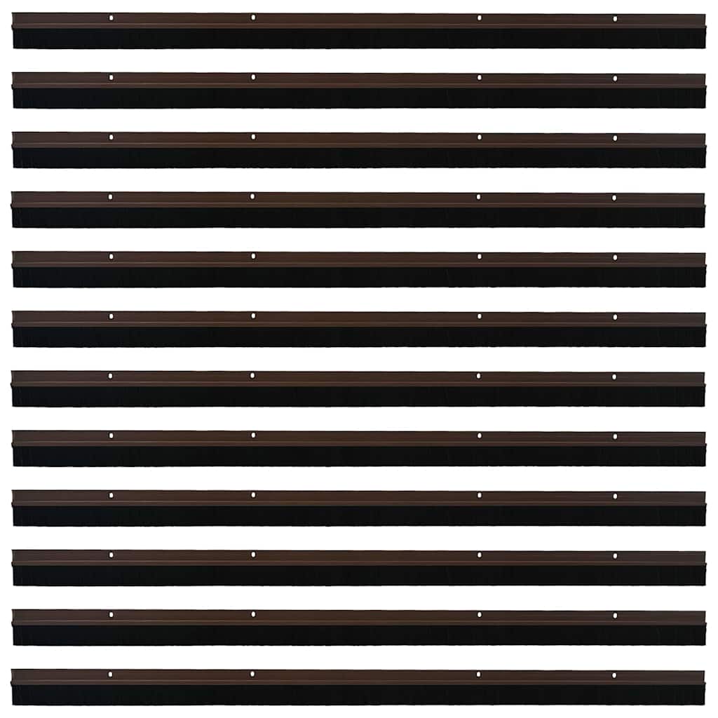 Aufsteck Türbürstendichtungen 2 pcs Braun 100 cm