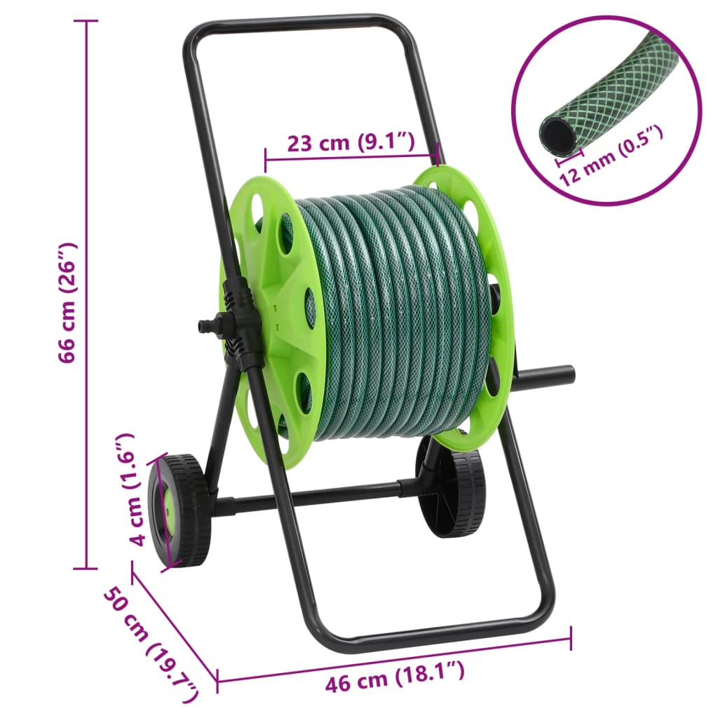 Schlauchtrommel Freistehend Grün mit 20 m Schlauch PVC