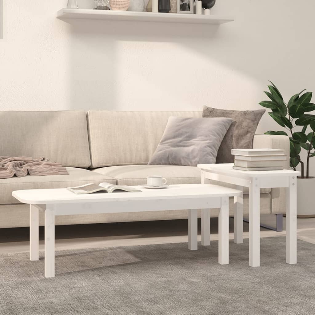 2-tlg. Couchtisch-Set Massivholz Kiefer