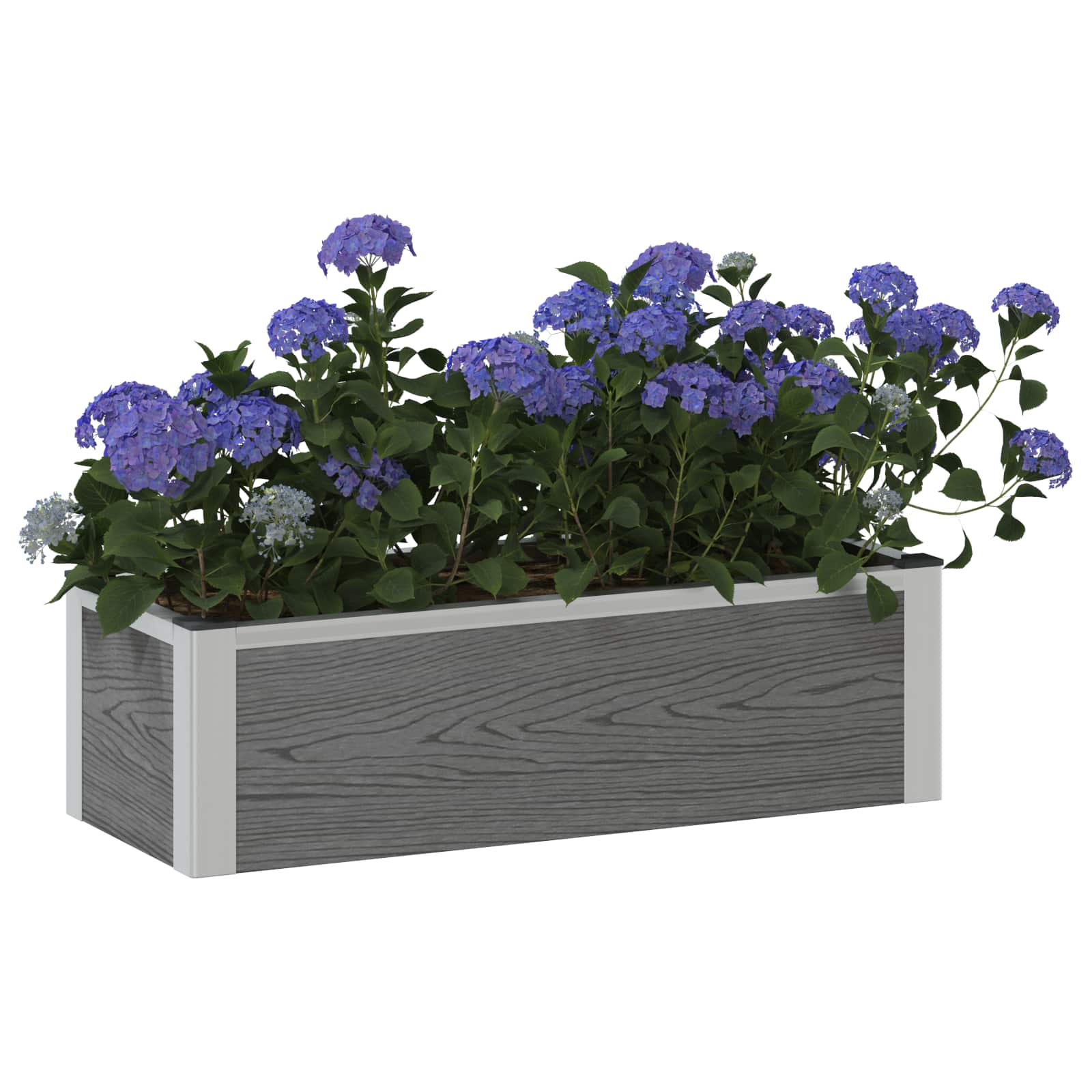 Hochbeet Grau 50 x 30 x 22 cm WPC und Aluminium