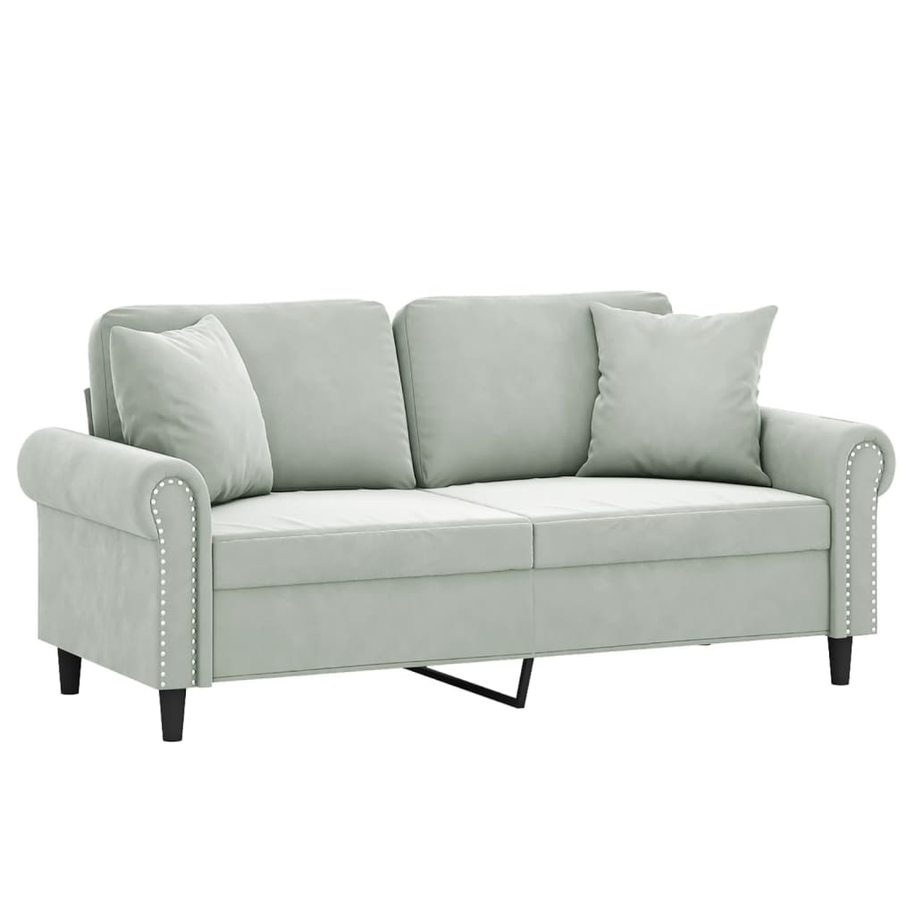 2-Sitzer-Sofa mit Zierkissen Dunkelgrün 120 cm Samt