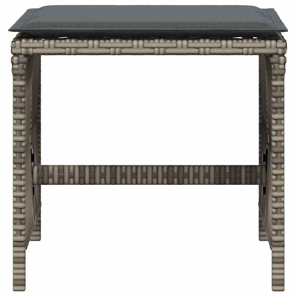 Gartenhocker mit Kissen 4 Stk. Schwarz 41x41x36 cm Poly Rattan