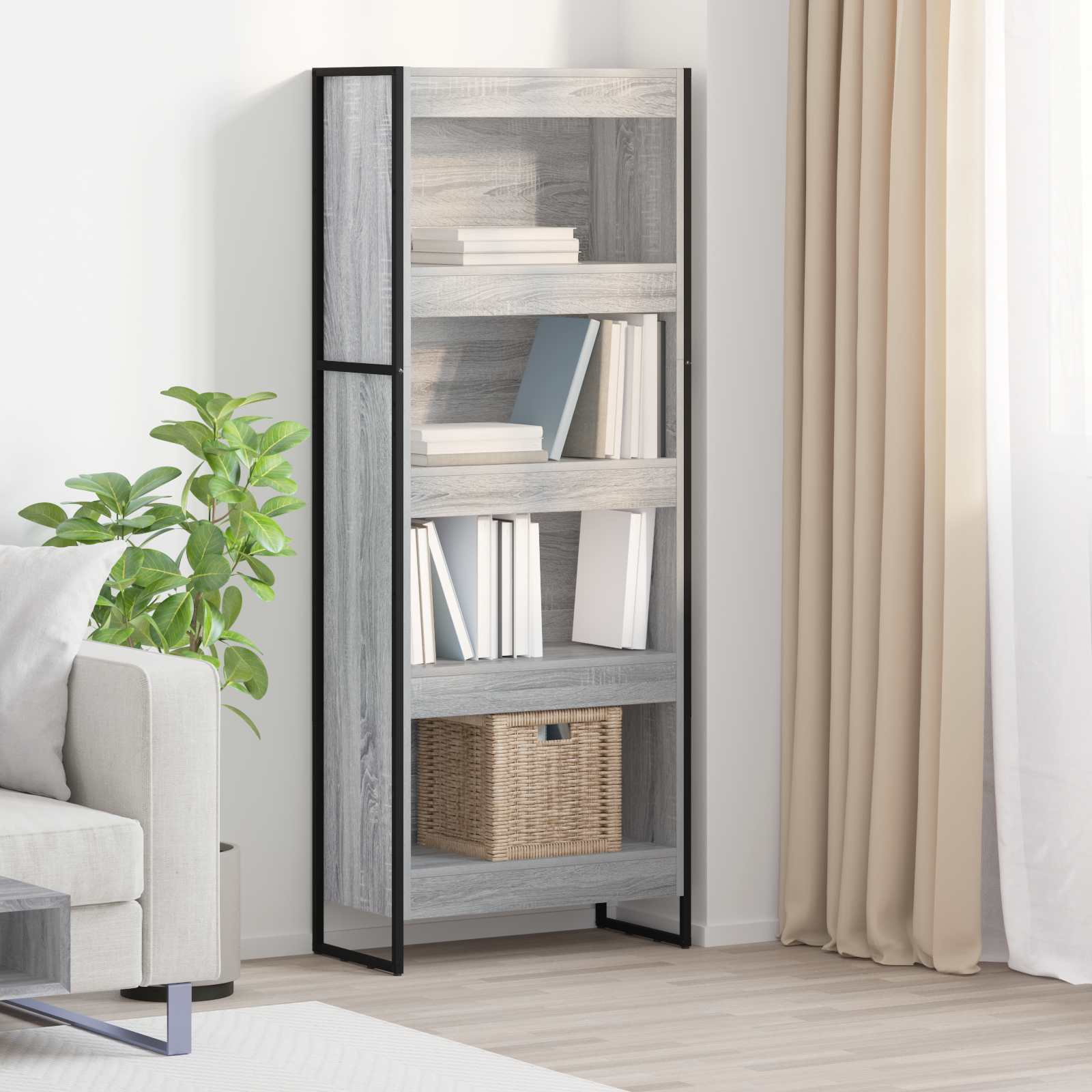 Bücherregal 2 pcs Schwarz Eichen-Optik 60 x 30 x 189,5 cm