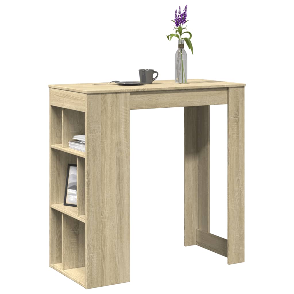 Bartisch Schwarz Eichen-Optik 102 x 50 x 103,5 cm Holzwerkstoff